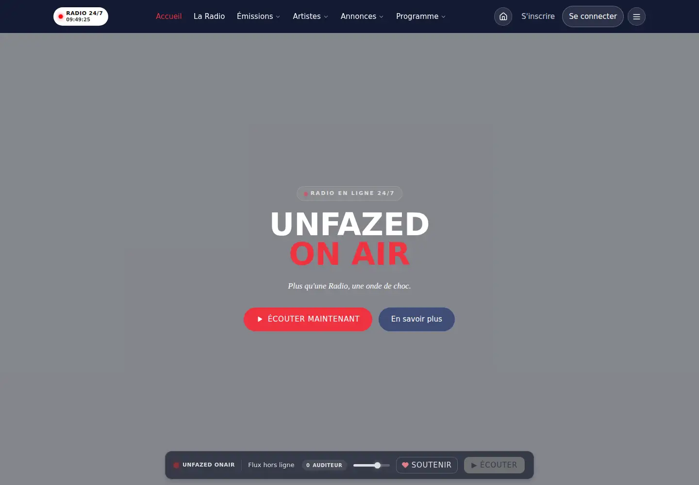Captured homepage of unfazedonair.fr in the current scan