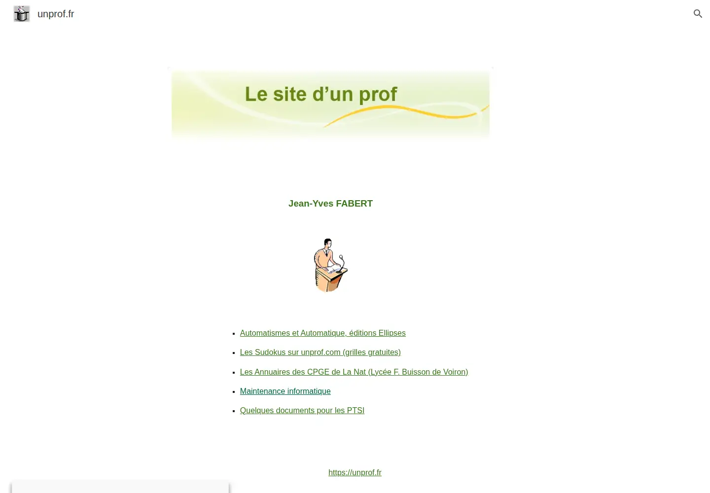 Screenshot of unprof.fr