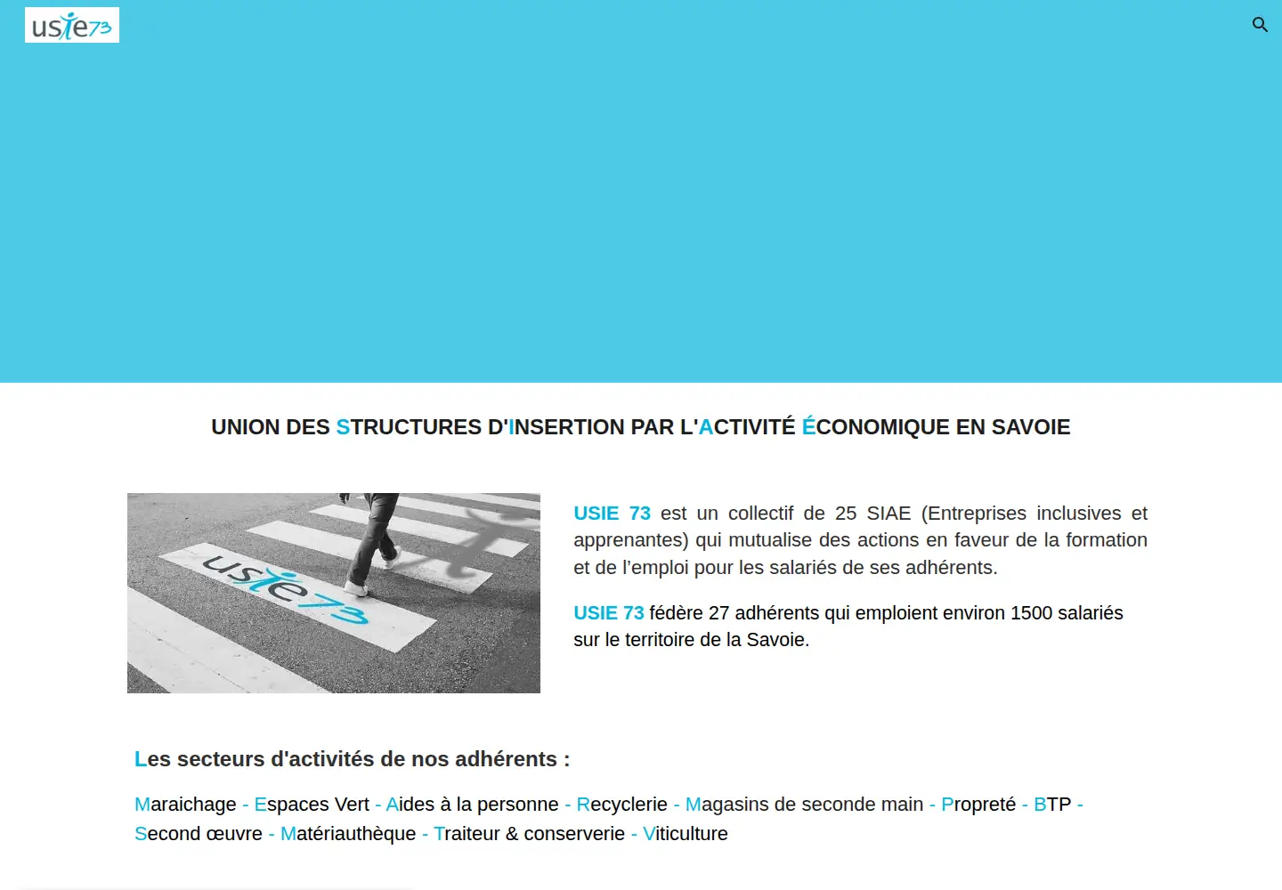 Captured homepage of usie73.fr in the current scan