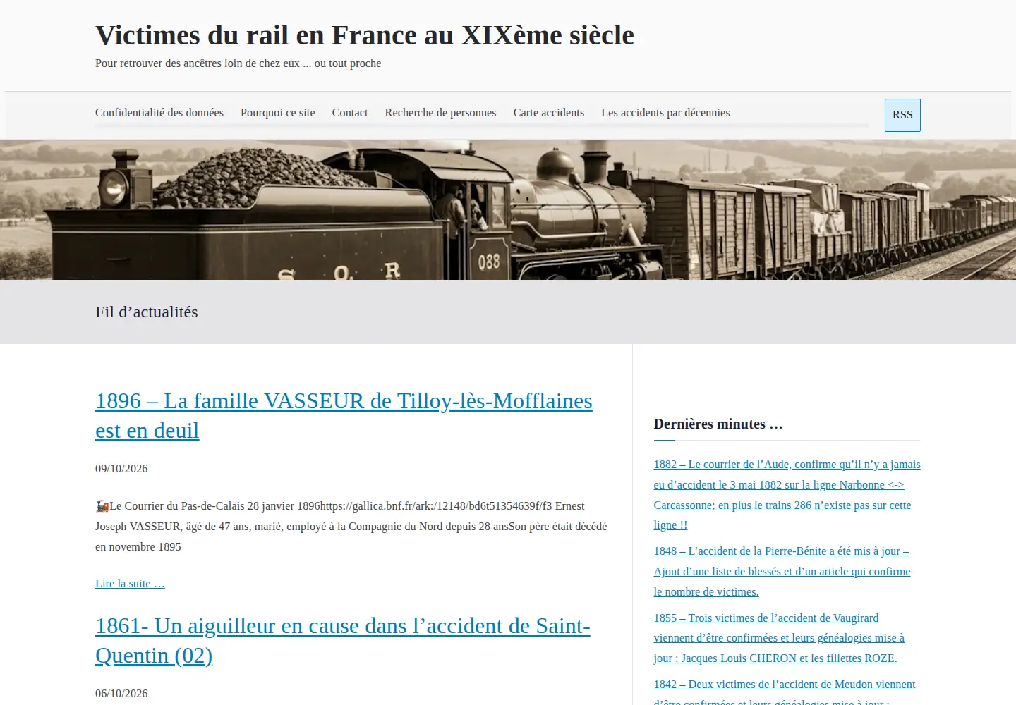 Screenshot of victimesdurail.fr
