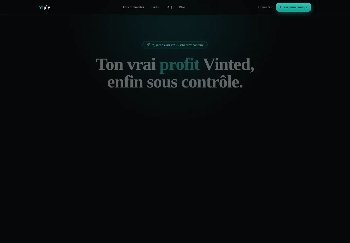 Captured homepage of viply.fr in the current scan