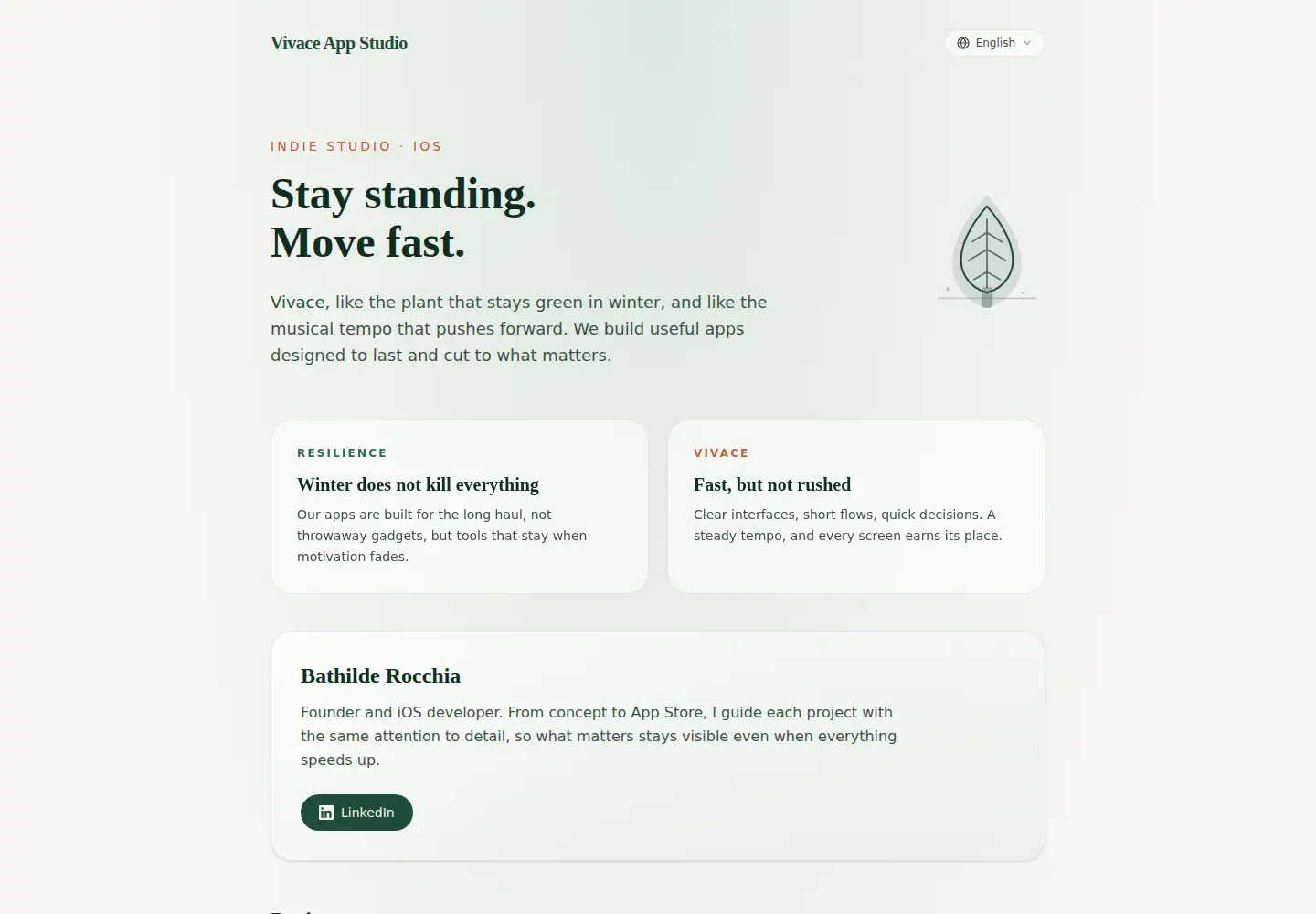 Screenshot of vivaceappstudio.fr