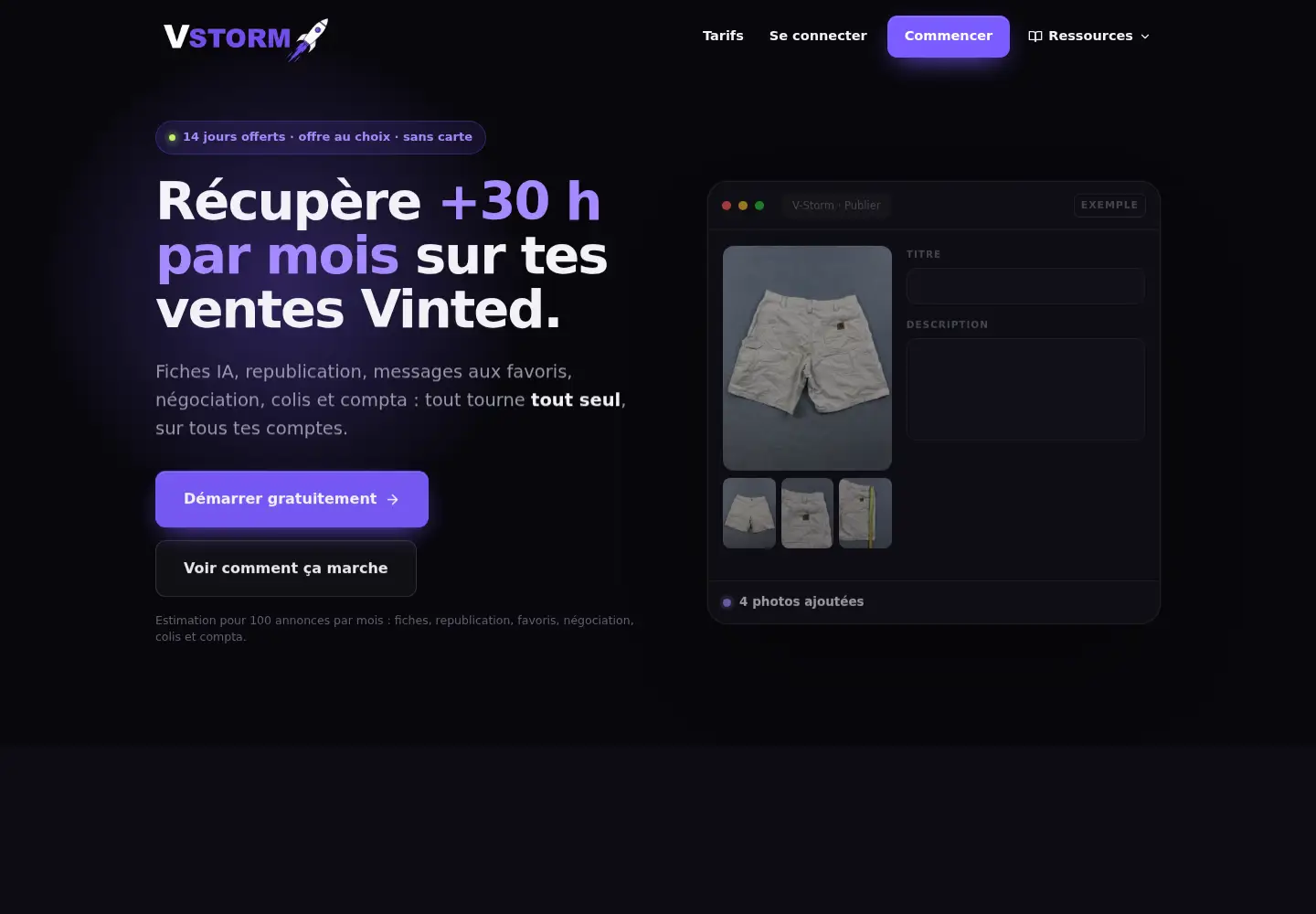 Screenshot of vstorm.fr
