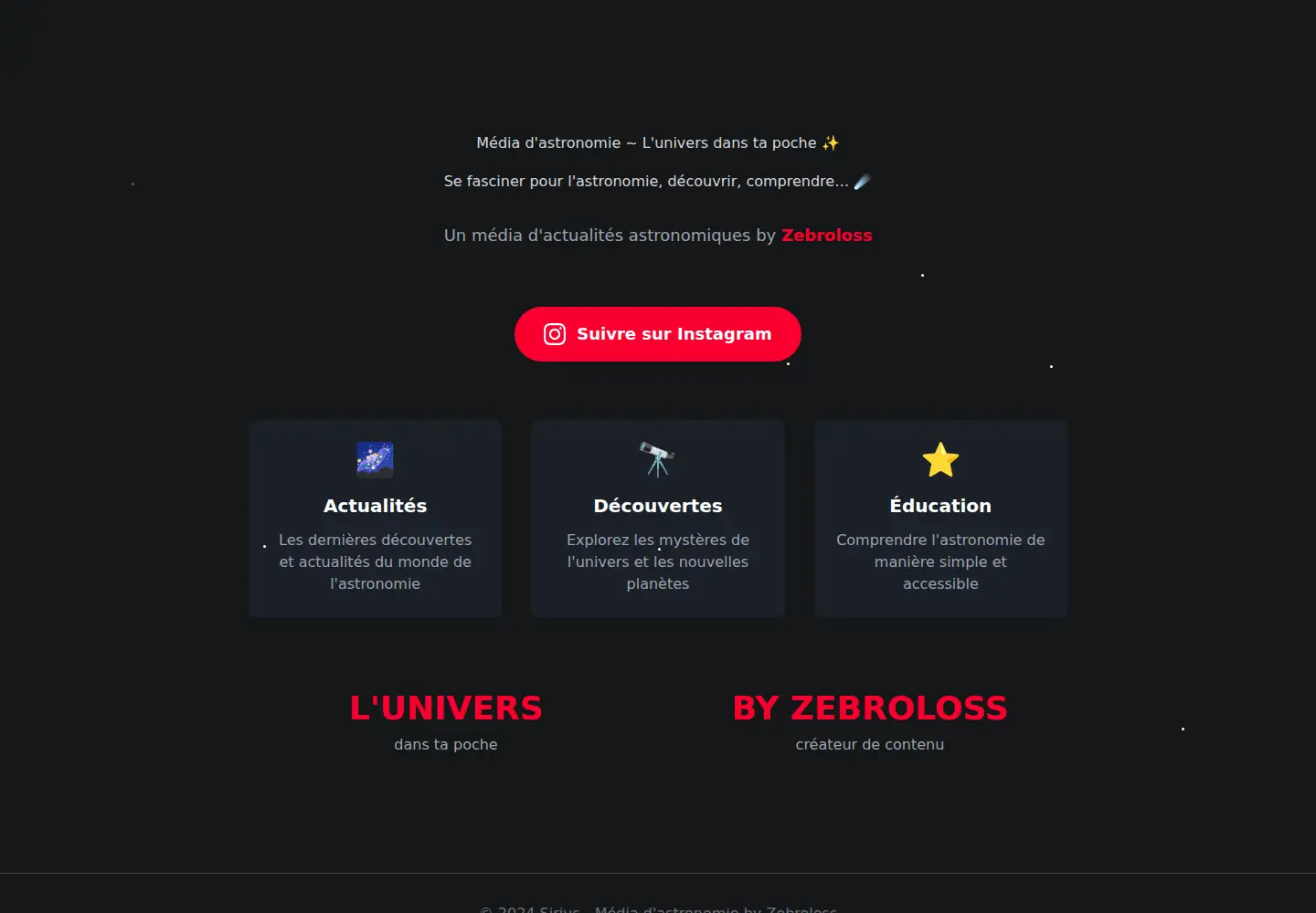 Captured homepage of wearesirius.fr in the current scan