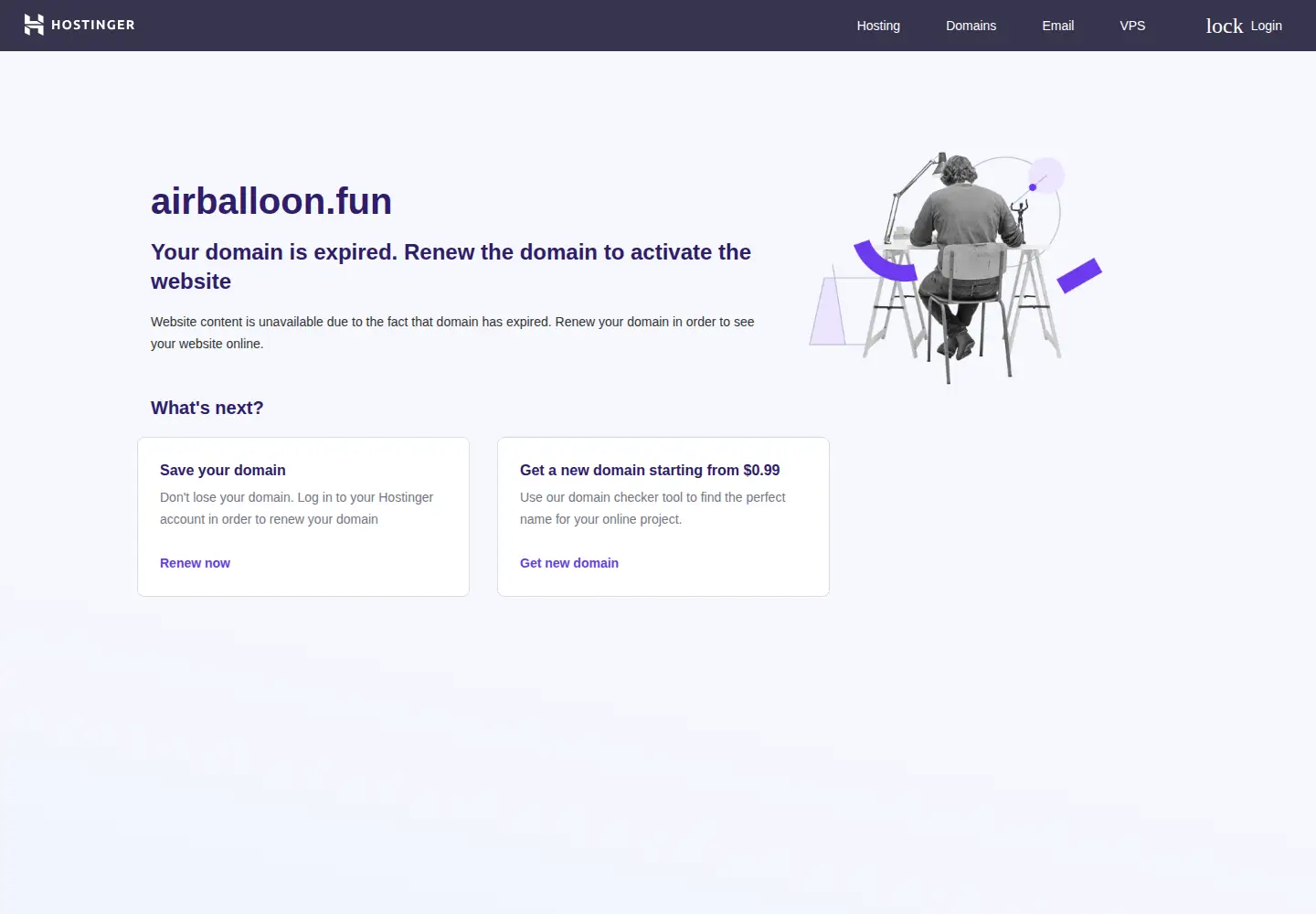 Captured homepage of airballoon.fun in the current scan