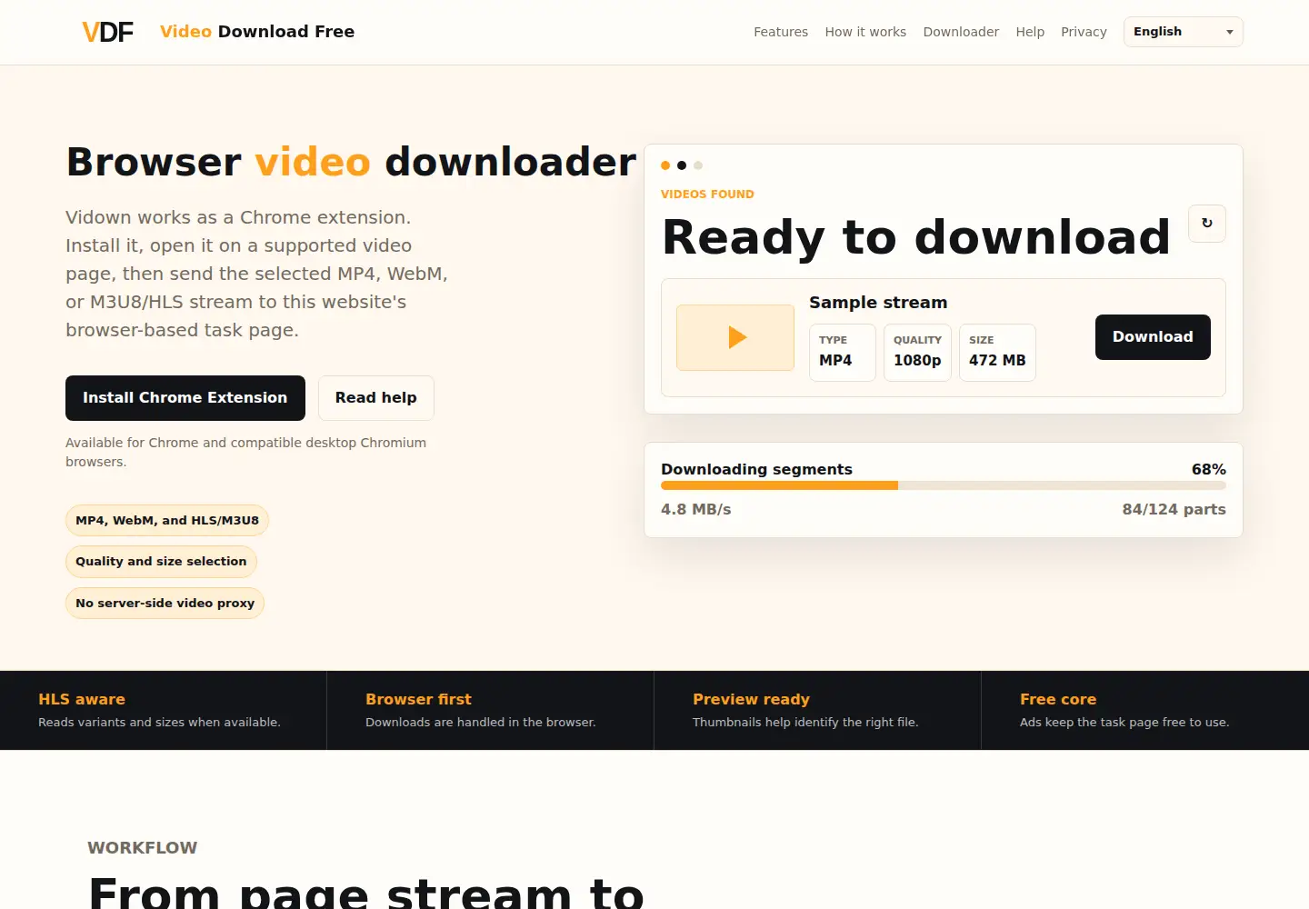 Captured homepage of vidown.fun in the current scan