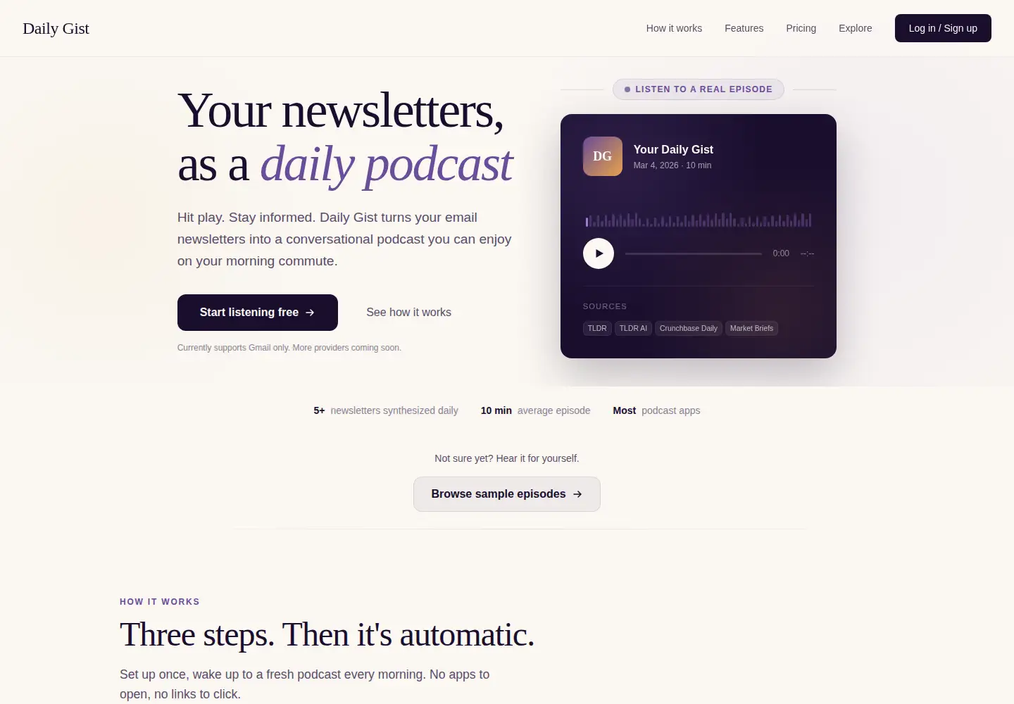 Captured homepage of dailygist.fyi in the current scan