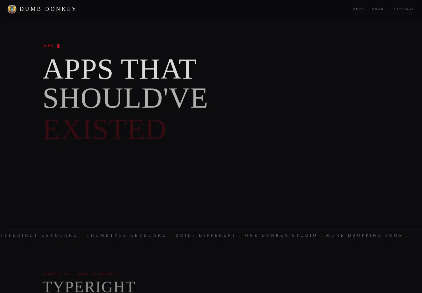 Screenshot of dumbdonkey.fyi