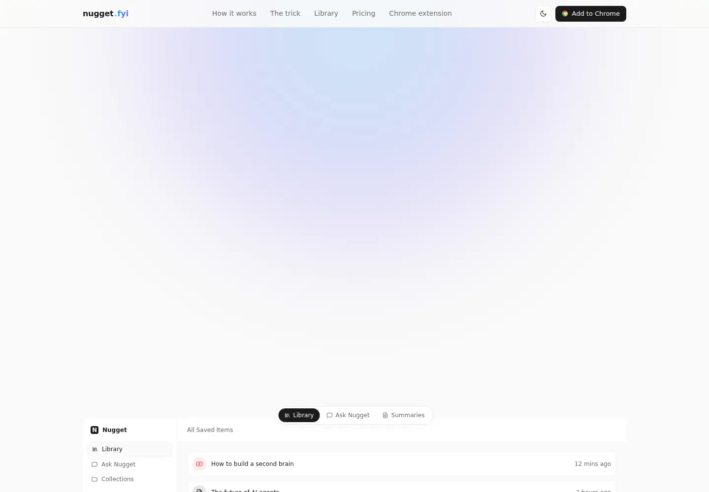 Captured homepage of nugget.fyi in the current scan