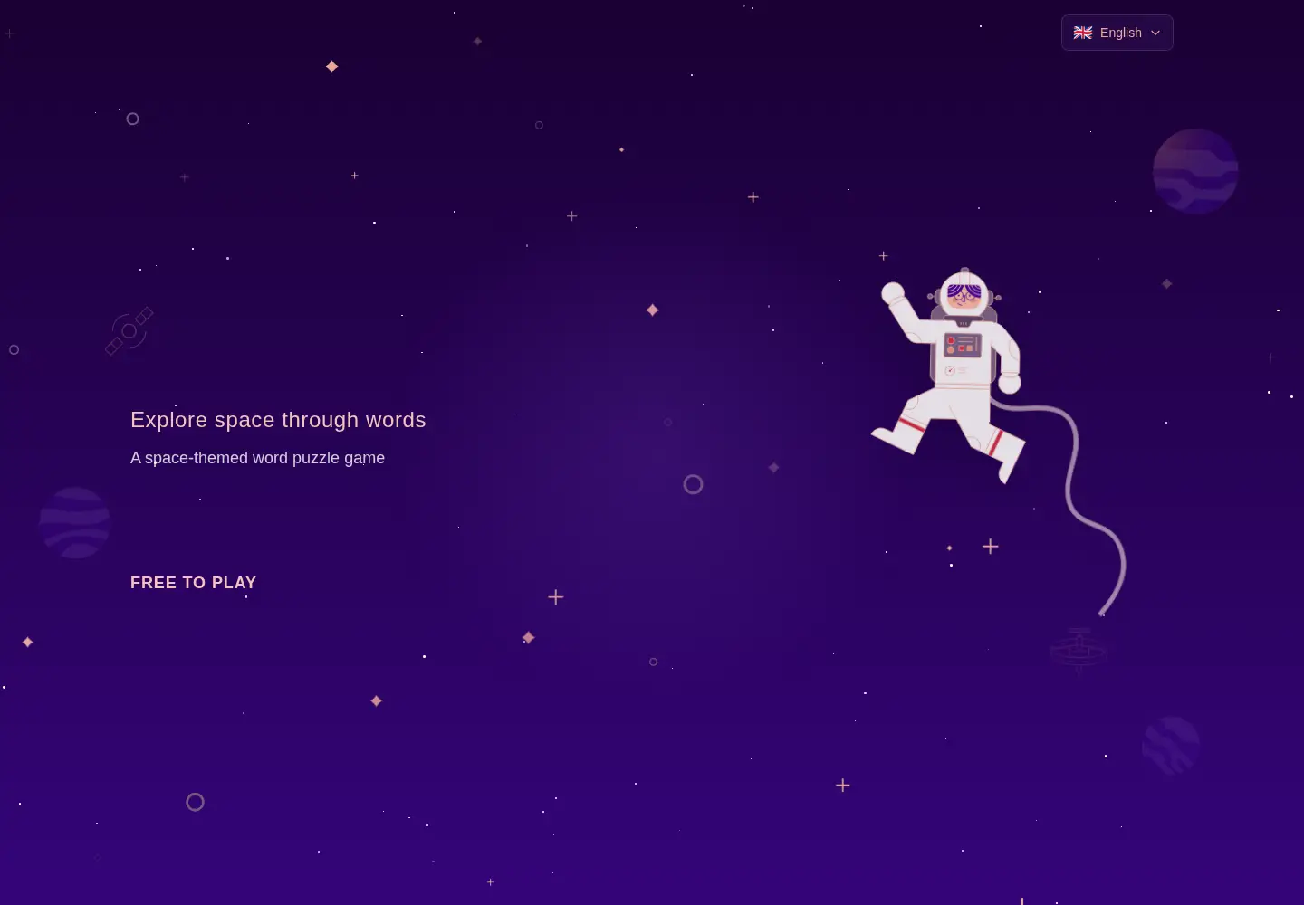 Captured homepage of cosmowords.games in the current scan