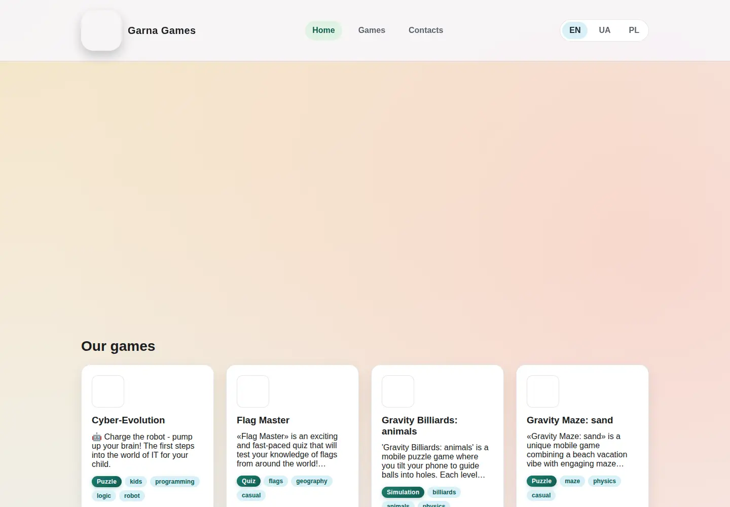 Screenshot of garna.games