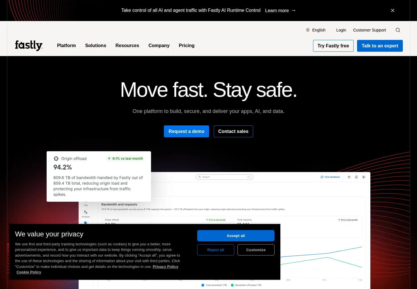 Screenshot of fastly.com