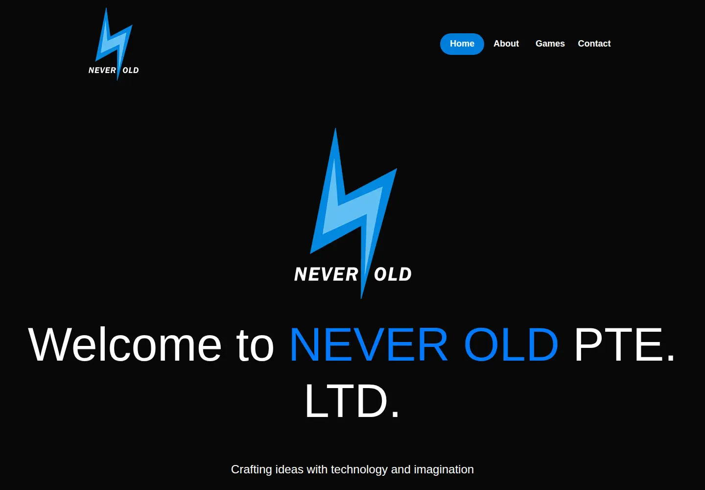 Captured homepage of neverold.games in the current scan