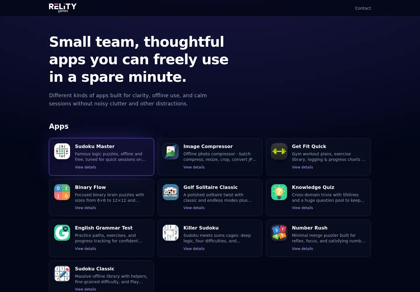 Screenshot of relity.games