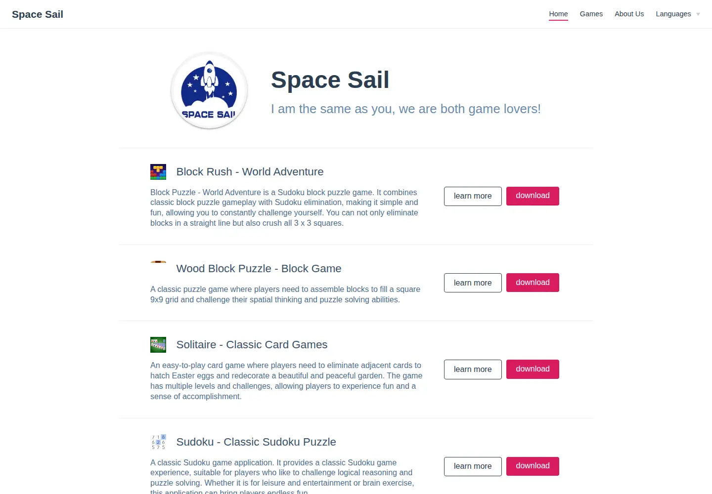Screenshot of spacesail.games