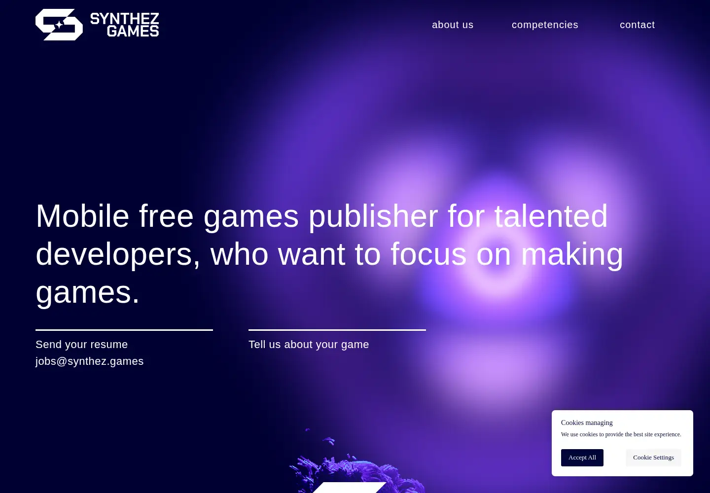 Captured homepage of synthez.games in the current scan