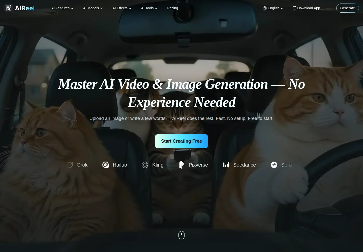 Captured homepage of aireel.gg in the current scan