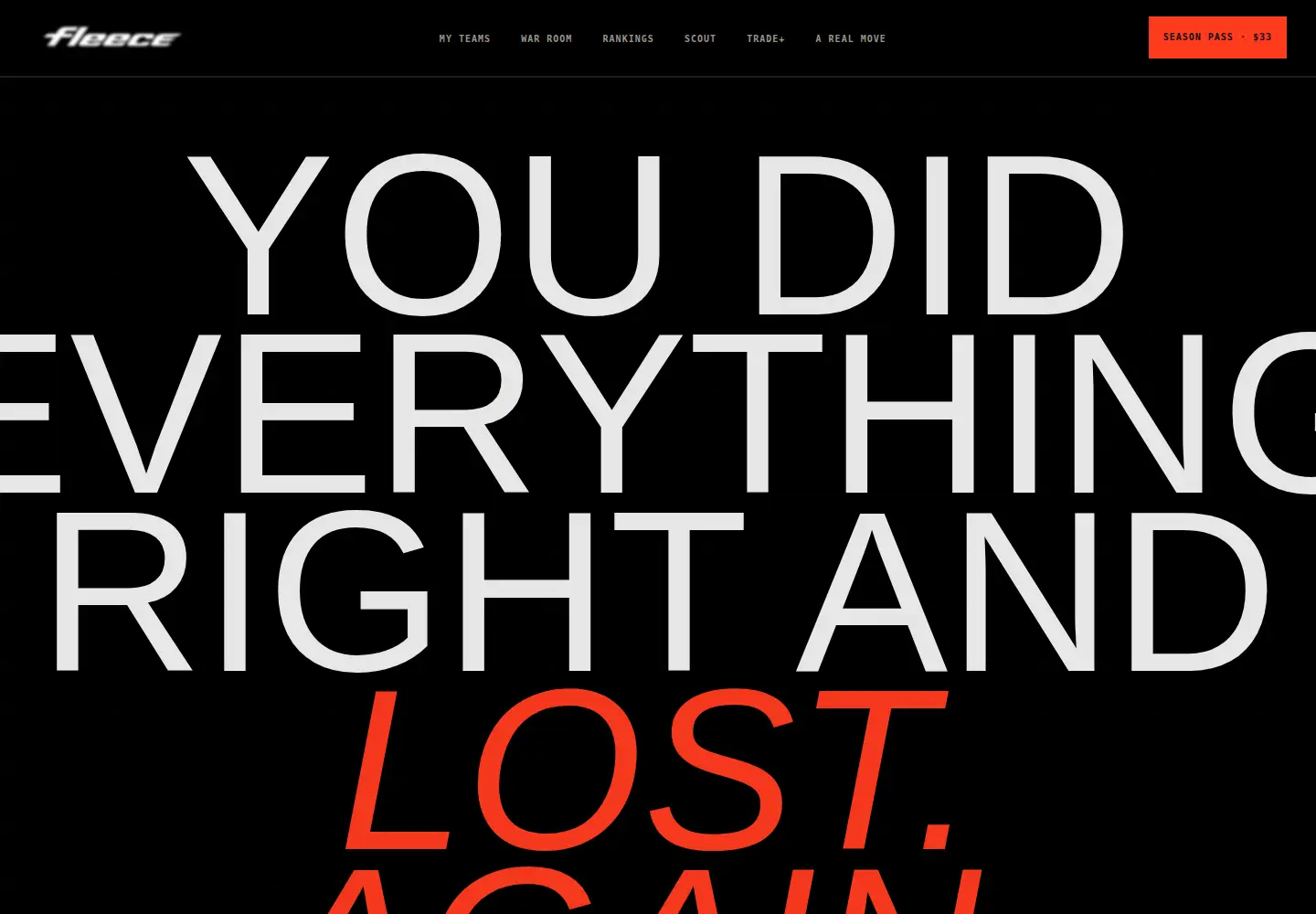 Captured homepage of fleece.gg in the current scan