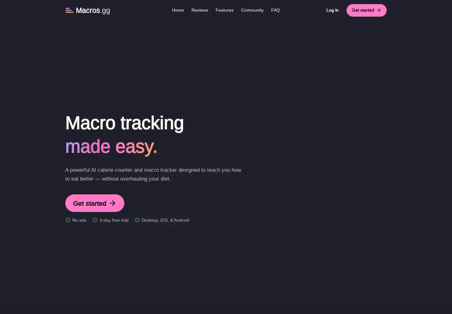 Captured homepage of macros.gg in the current scan