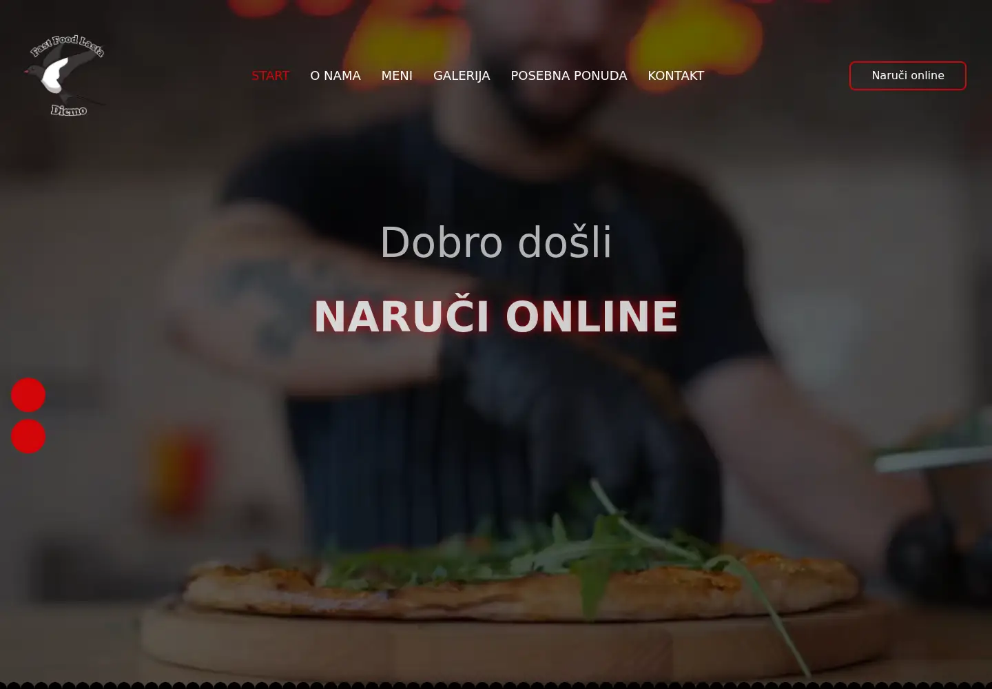 Captured homepage of fastfoodlasta.com.hr in the current scan