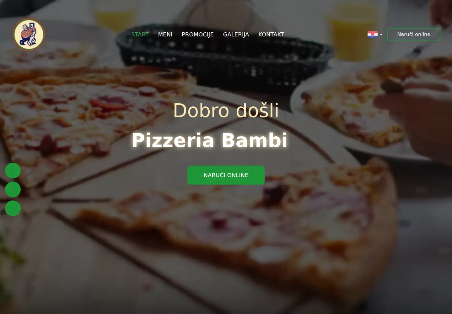 Screenshot of pizzeriabambino.com.hr