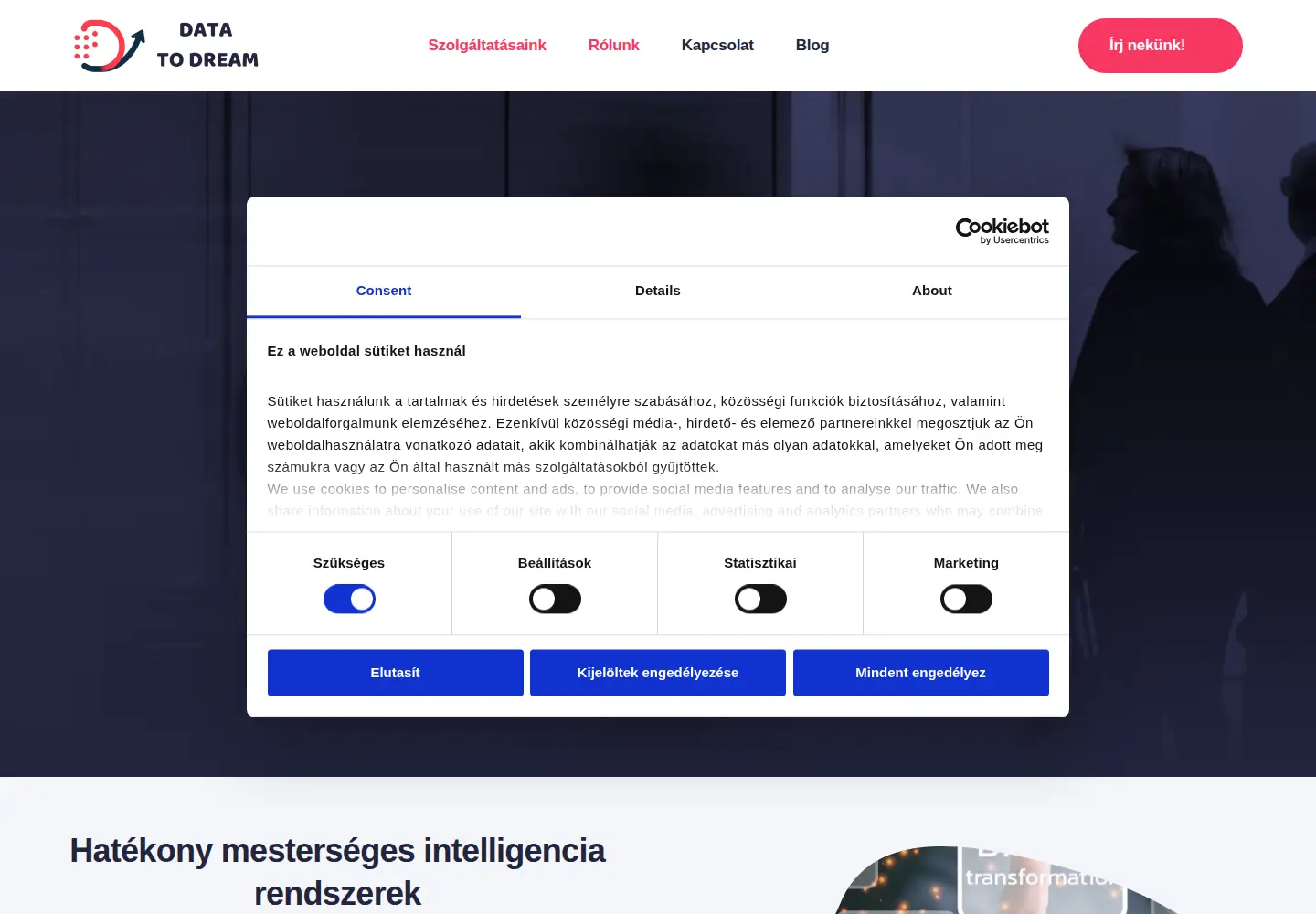 Screenshot of datatodream.hu