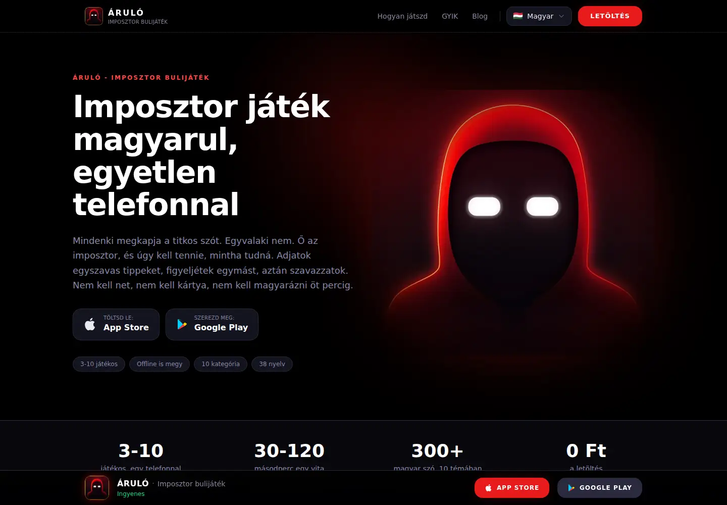 Screenshot of imposter.hu