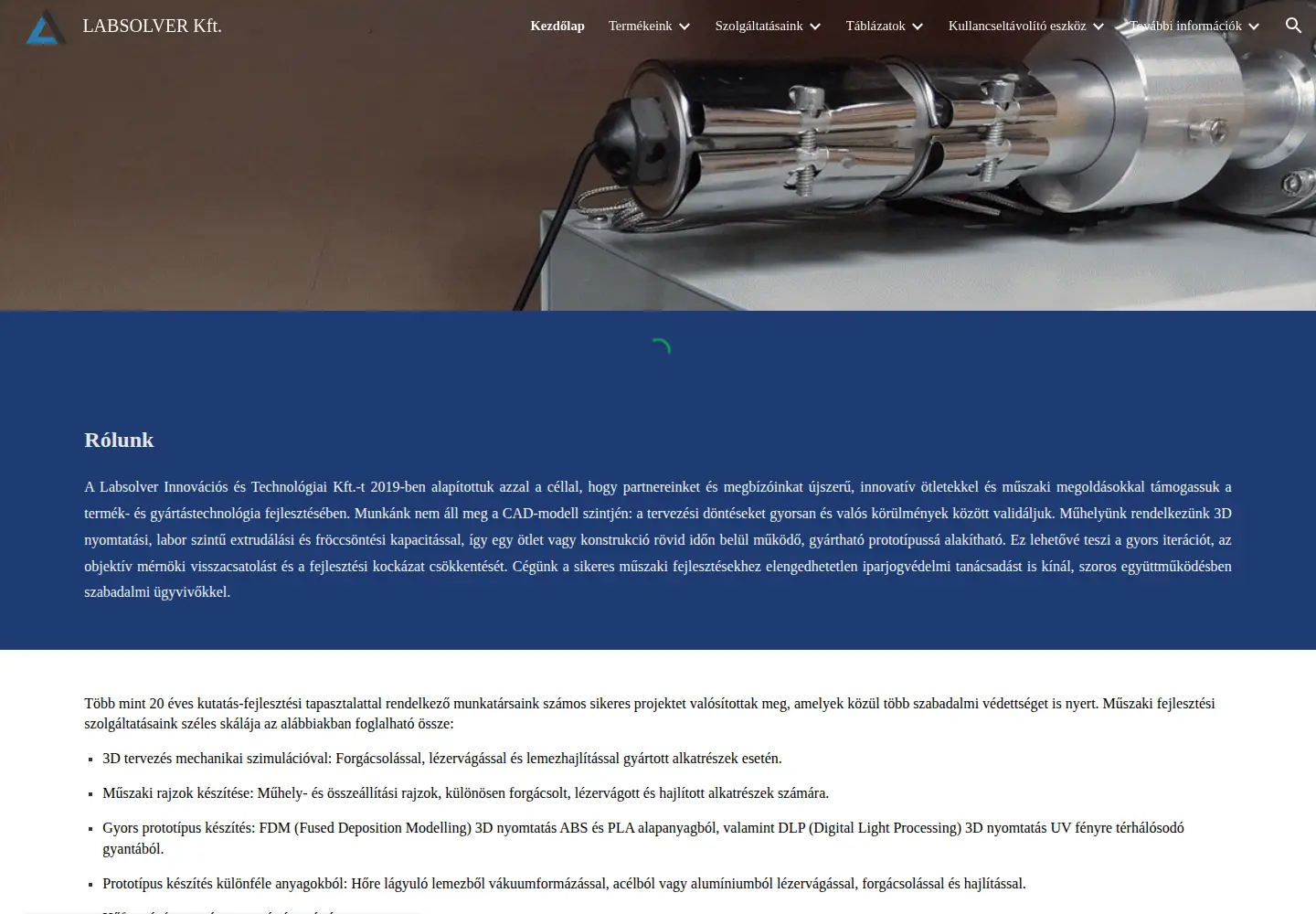 Captured homepage of labsolver.hu in the current scan
