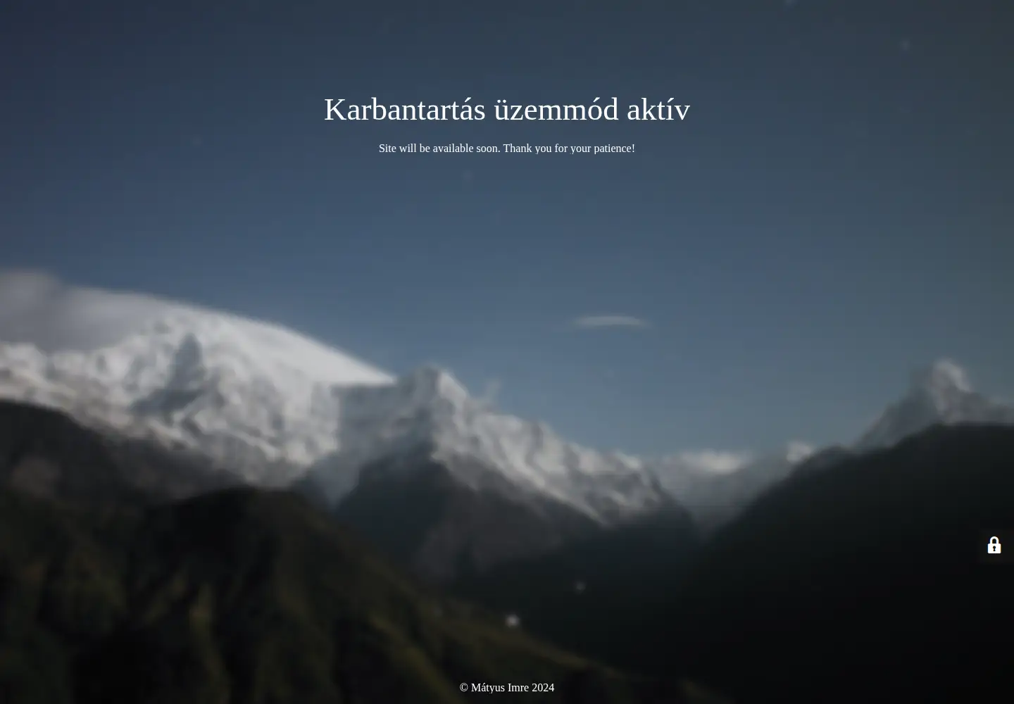 Captured homepage of matyusimre.hu in the current scan
