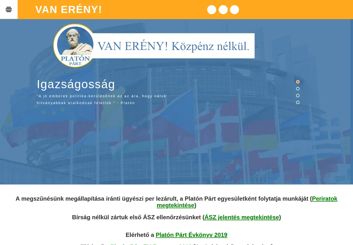 Screenshot of platonpart.hu