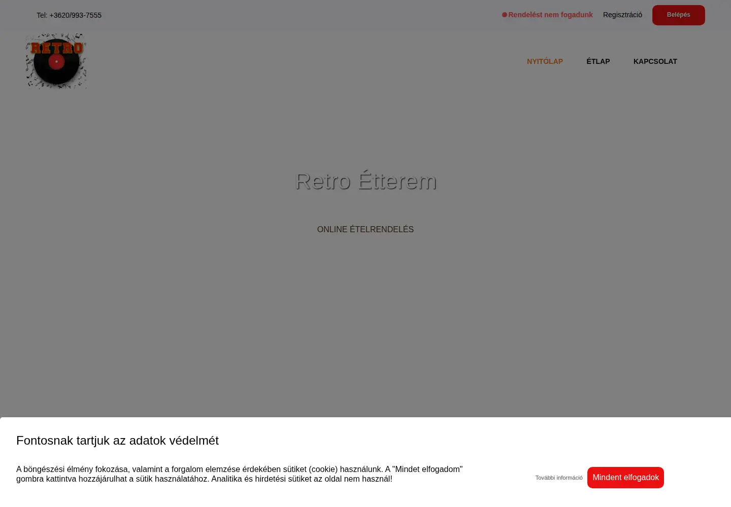 Captured homepage of retrobarcika.hu in the current scan