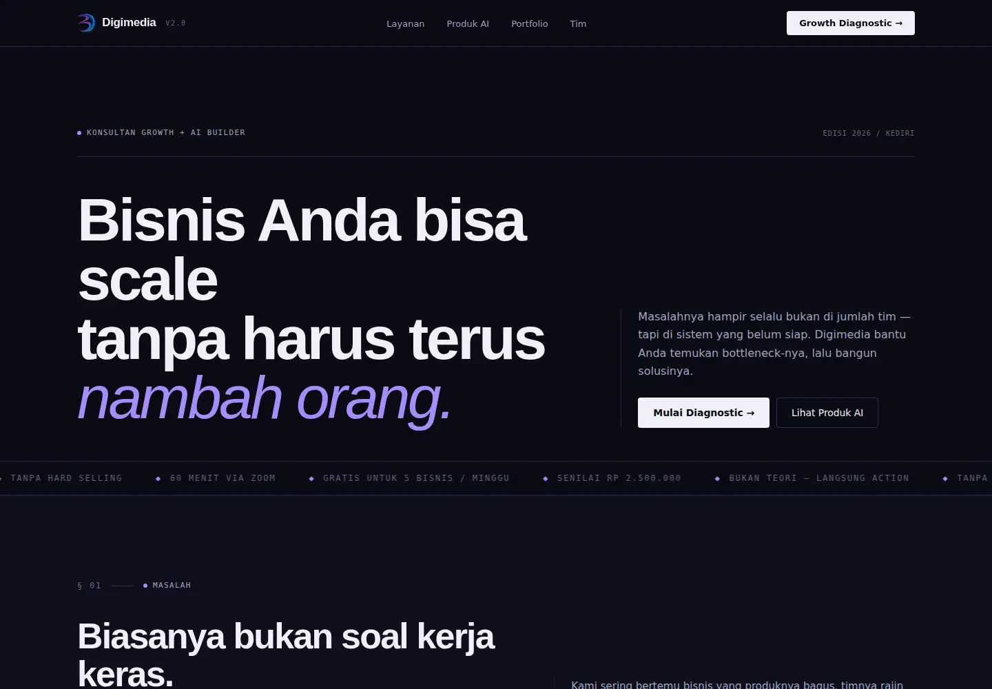 Captured homepage of digimedia.co.id in the current scan
