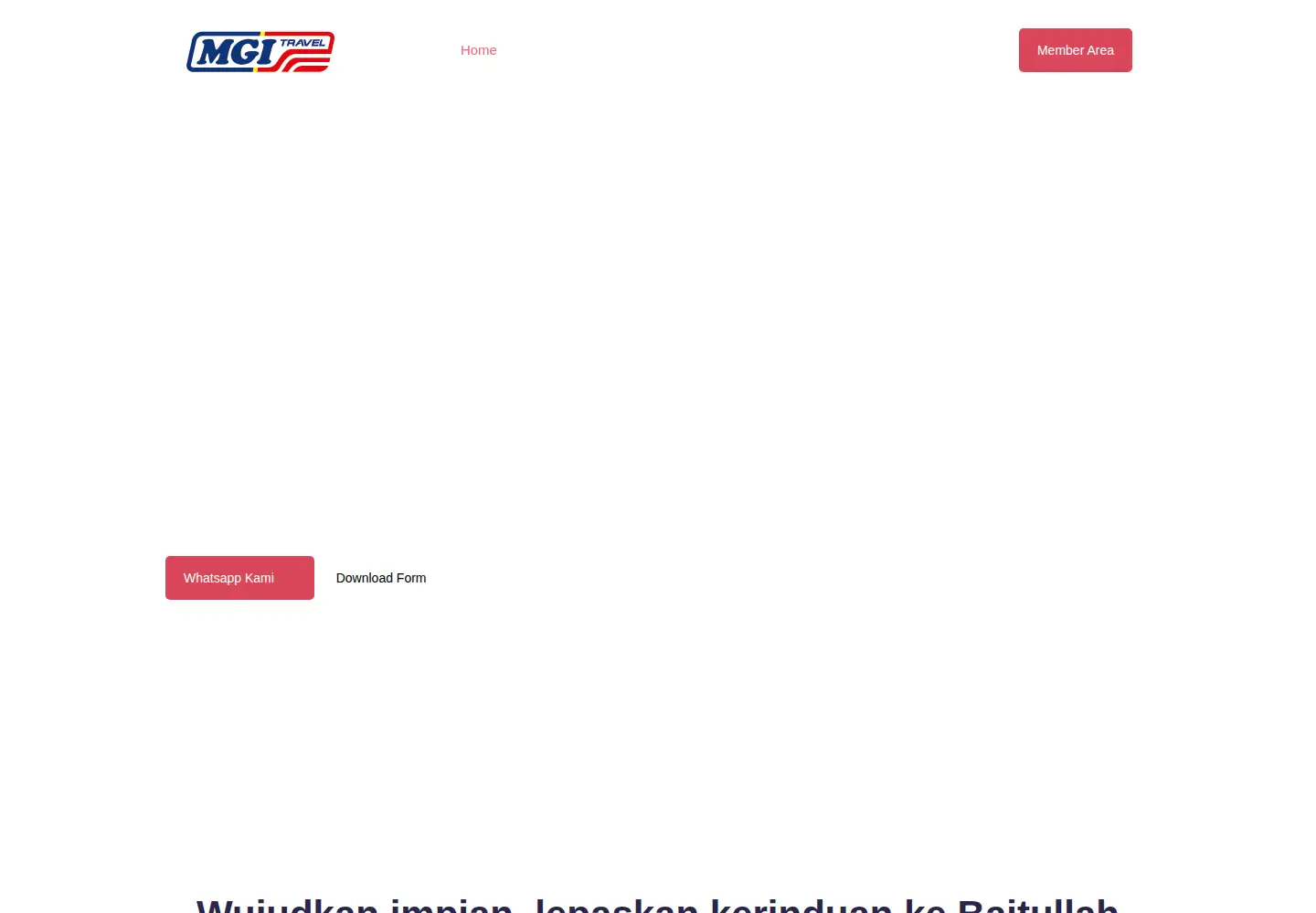 Captured homepage of mgitravel.co.id in the current scan