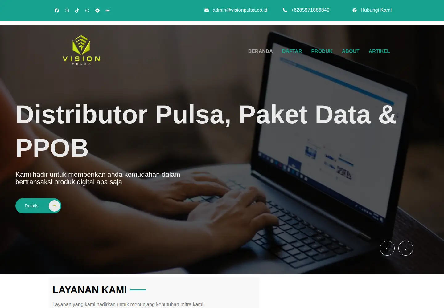 Screenshot of visionpulsa.co.id