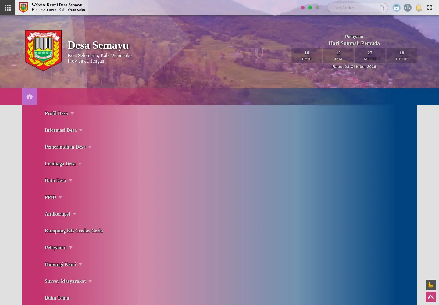 Captured homepage of semayu.desa.id in the current scan
