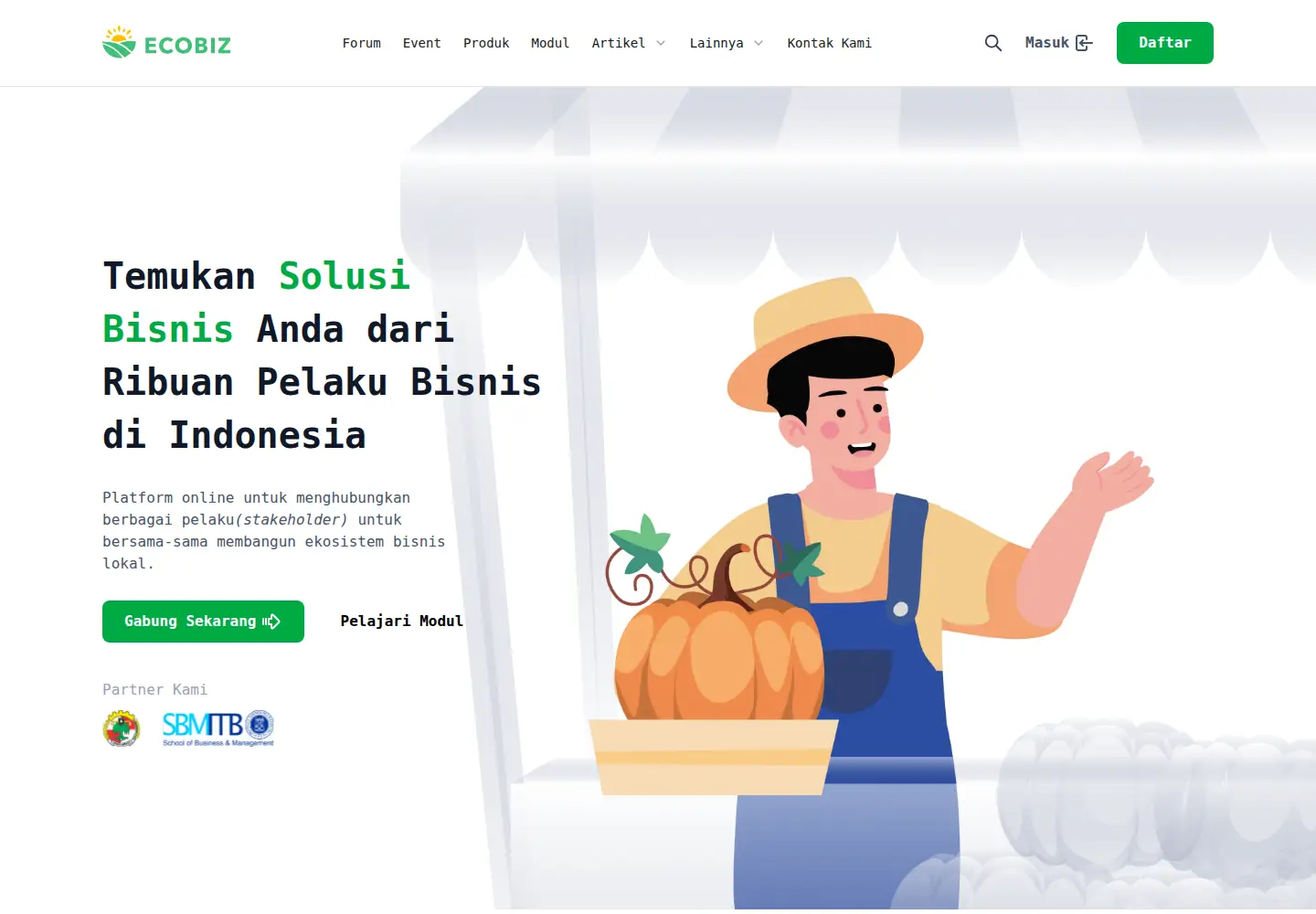 Captured homepage of ecobiz.id in the current scan
