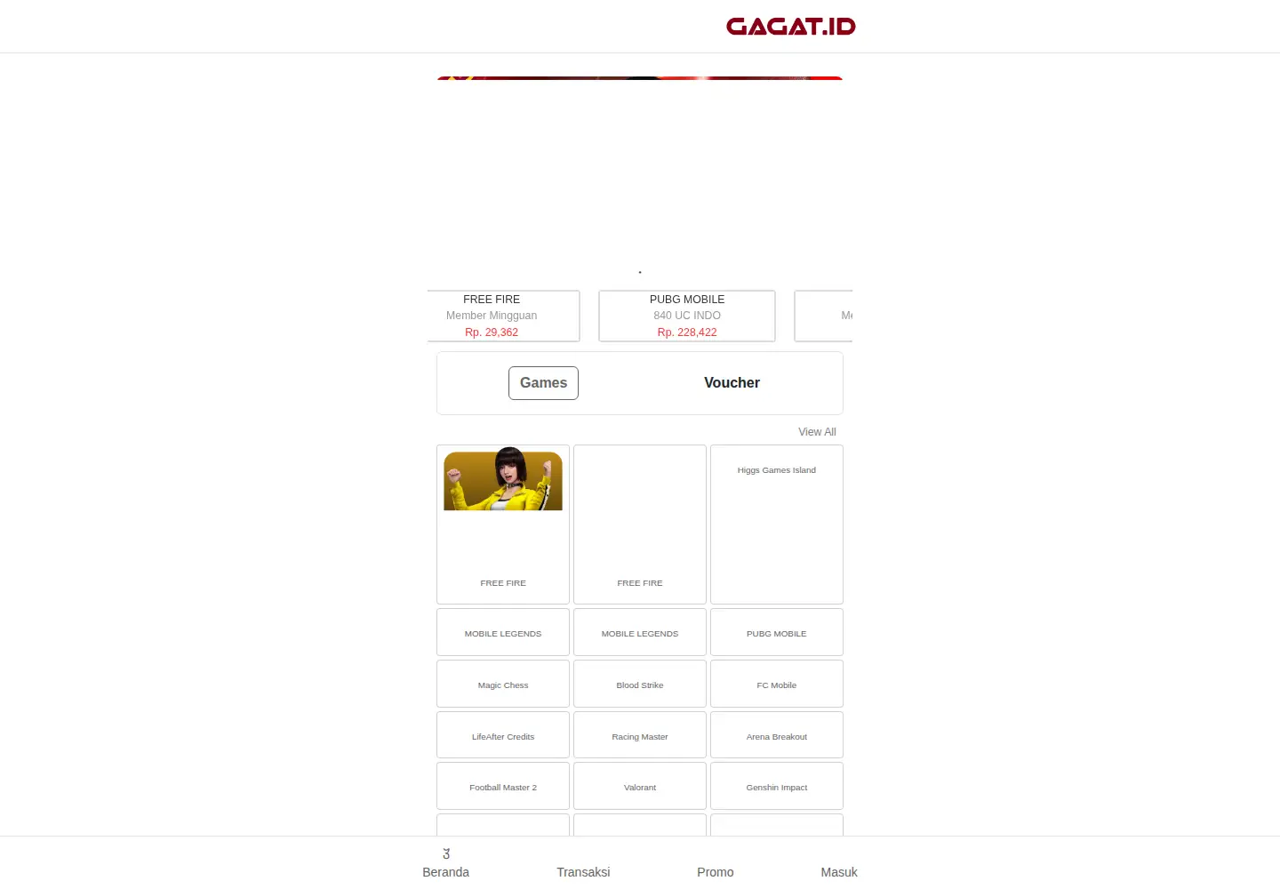 Screenshot of gagat.id