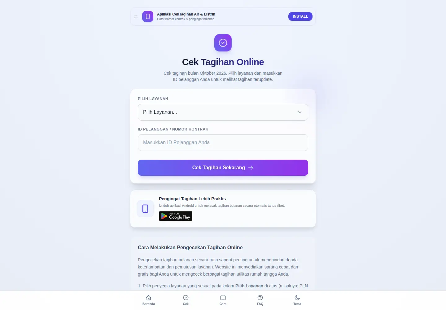 Screenshot of cektagihan.my.id