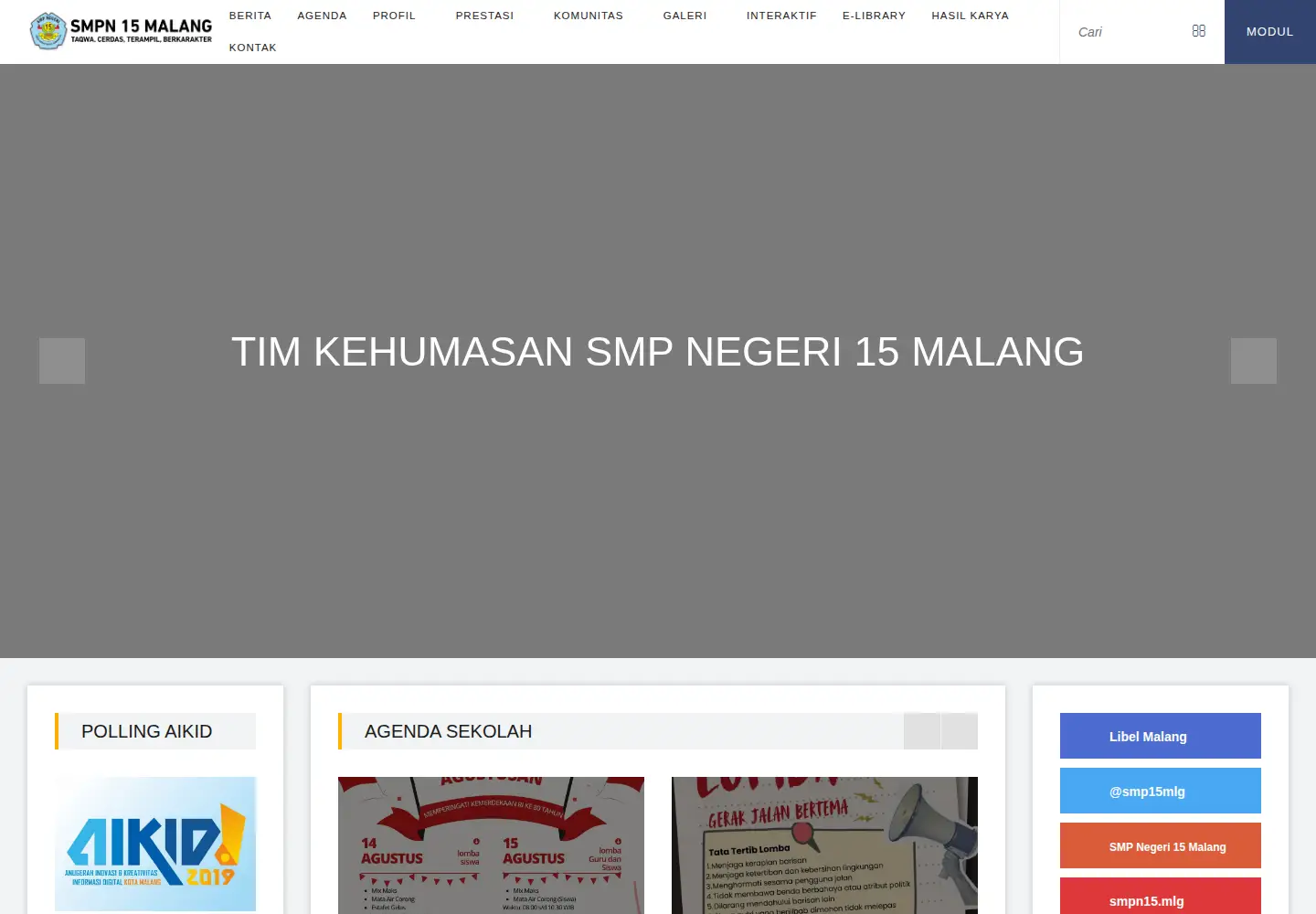 Screenshot of smpn15mlg.sch.id