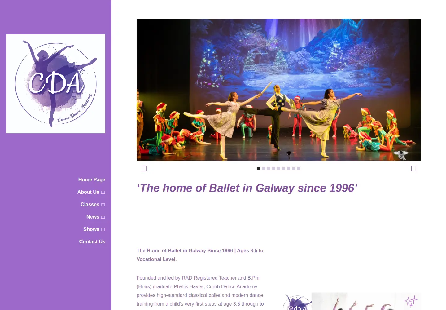 Screenshot of corribdanceacademy.ie