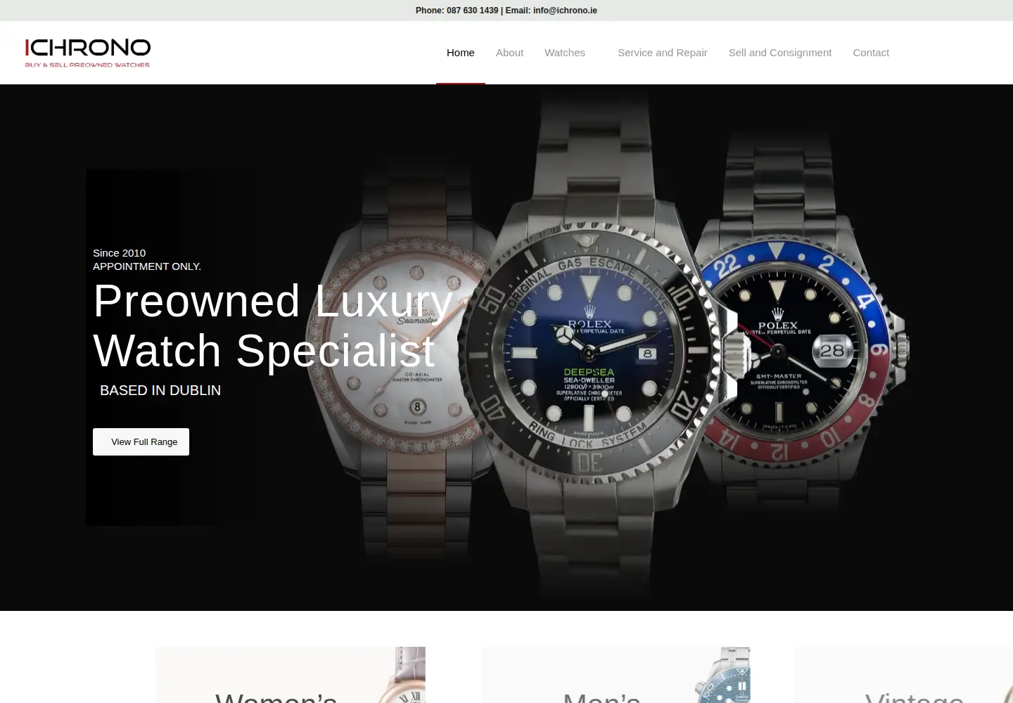 Screenshot of ichrono.ie