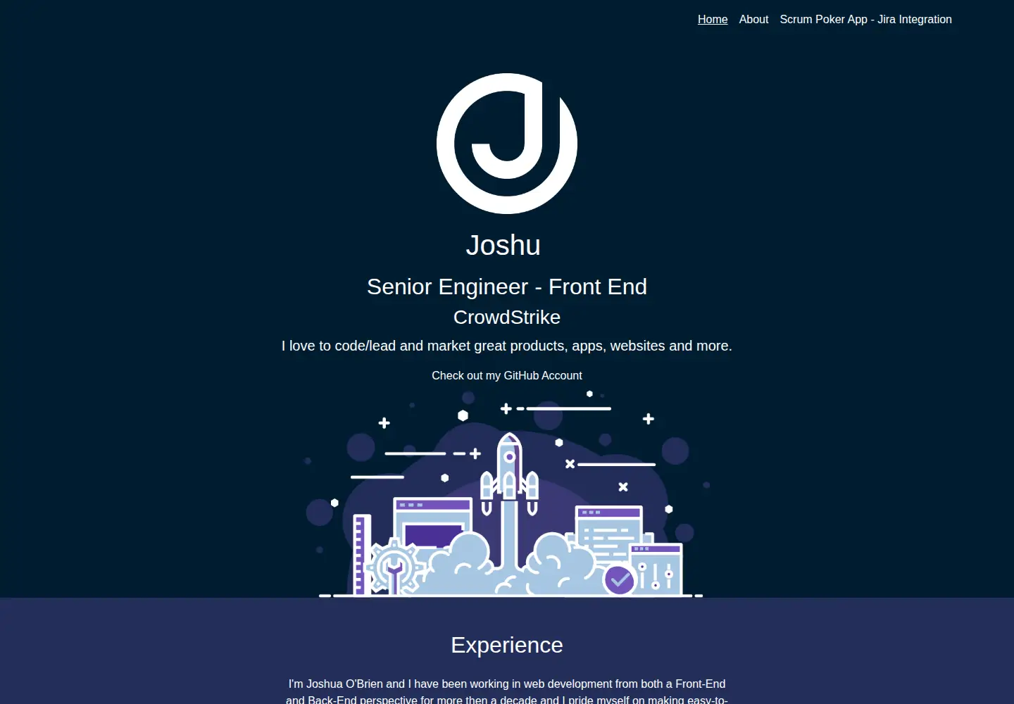 Captured homepage of joshob.ie in the current scan