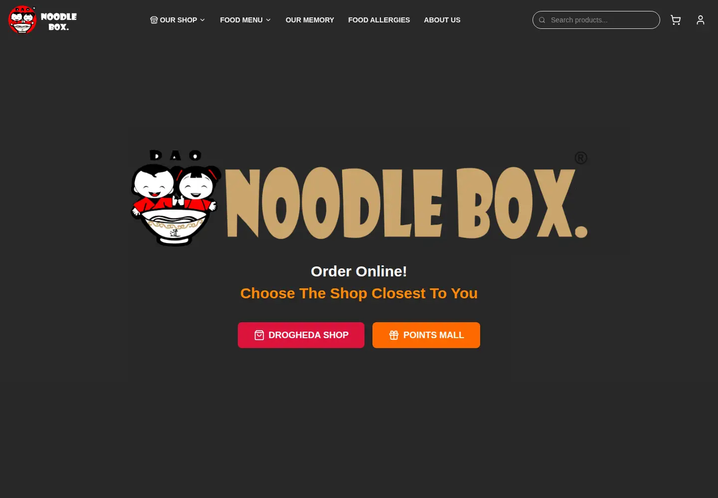 Captured homepage of noodlebox.ie in the current scan