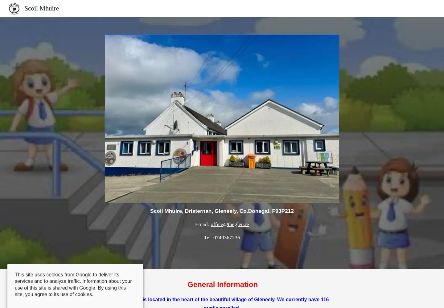 Captured homepage of theglen.ie in the current scan