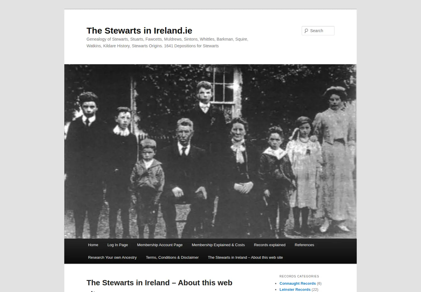 Captured homepage of thestewartsinireland.ie in the current scan