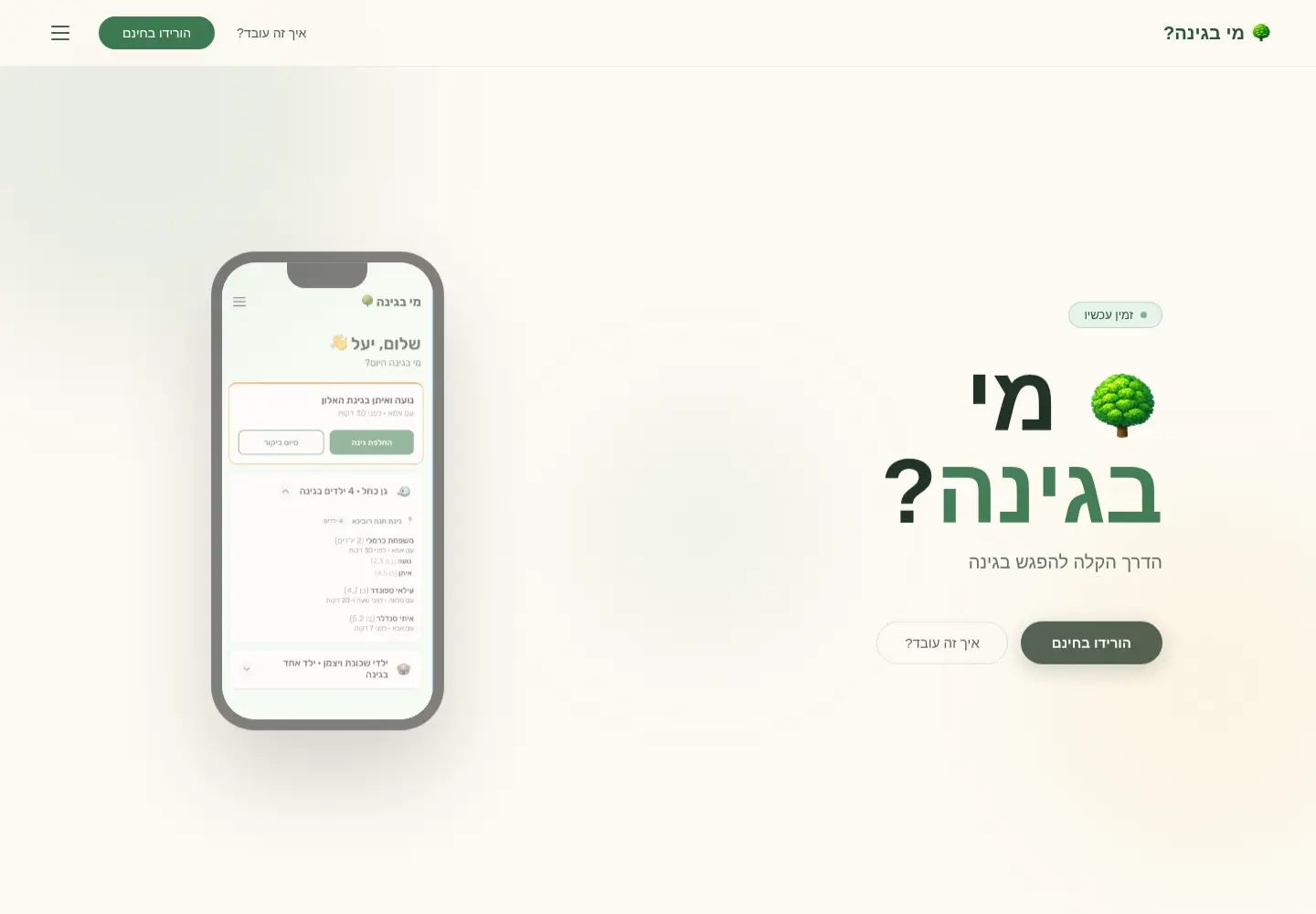 Captured homepage of mibagina.co.il in the current scan