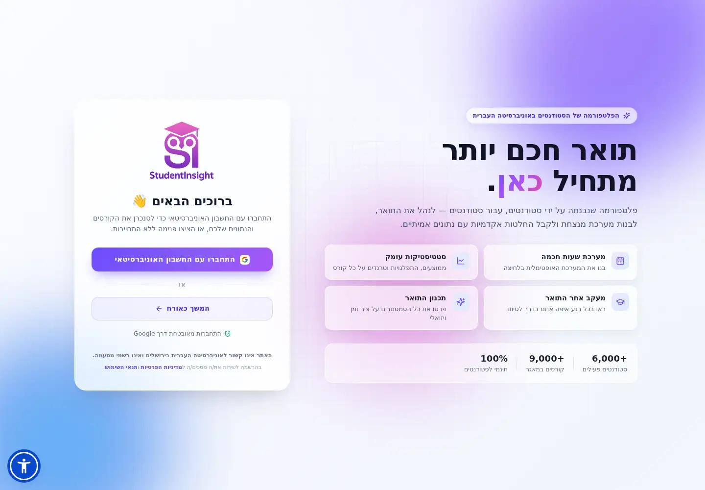 Captured homepage of studentinsight.co.il in the current scan