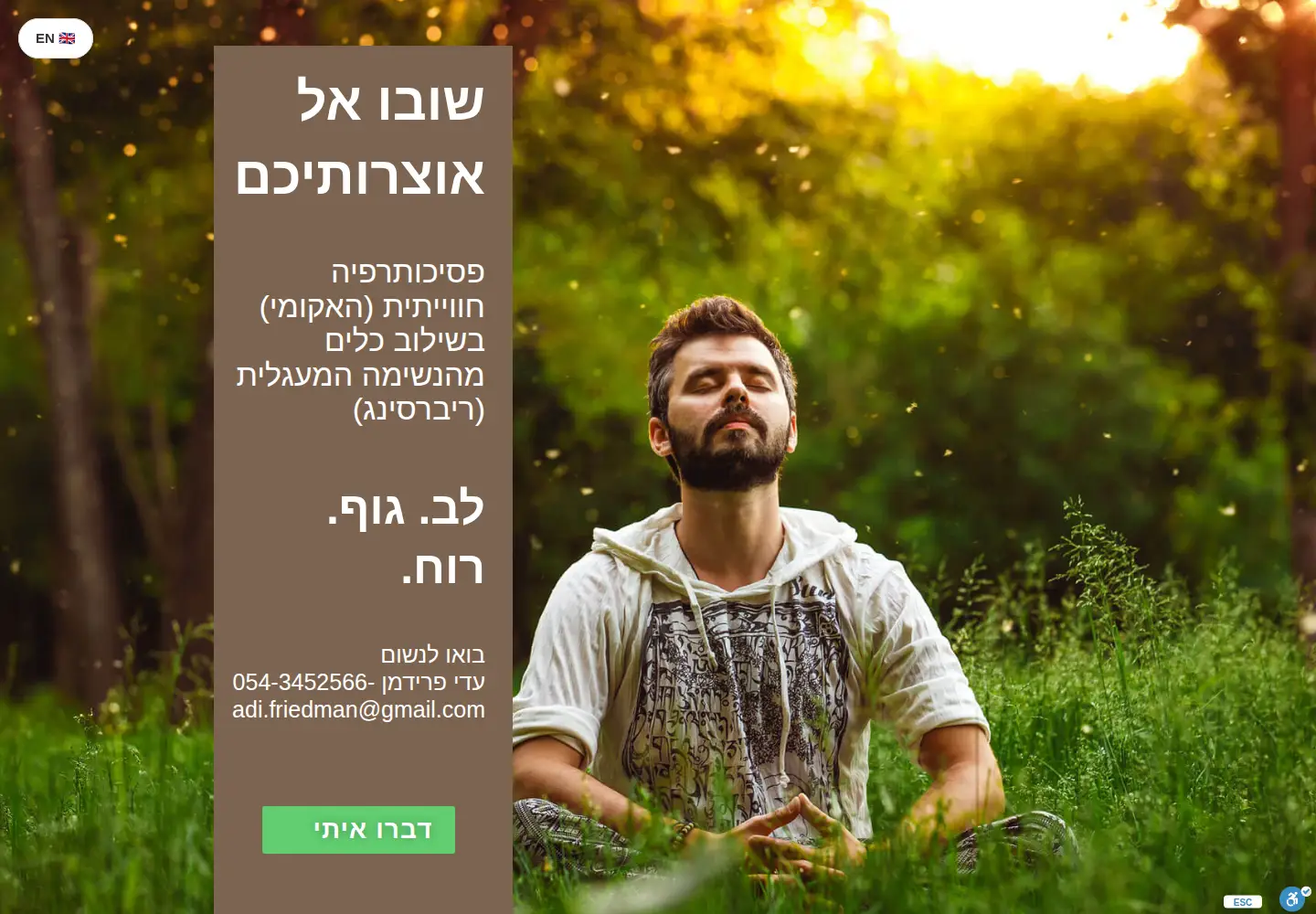Captured homepage of tzaad.co.il in the current scan