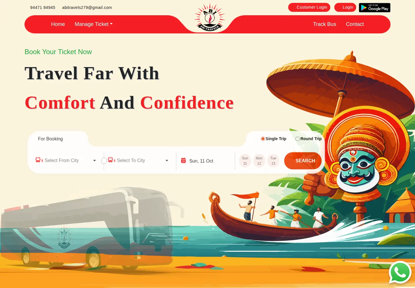 Captured homepage of abitransport.in in the current scan