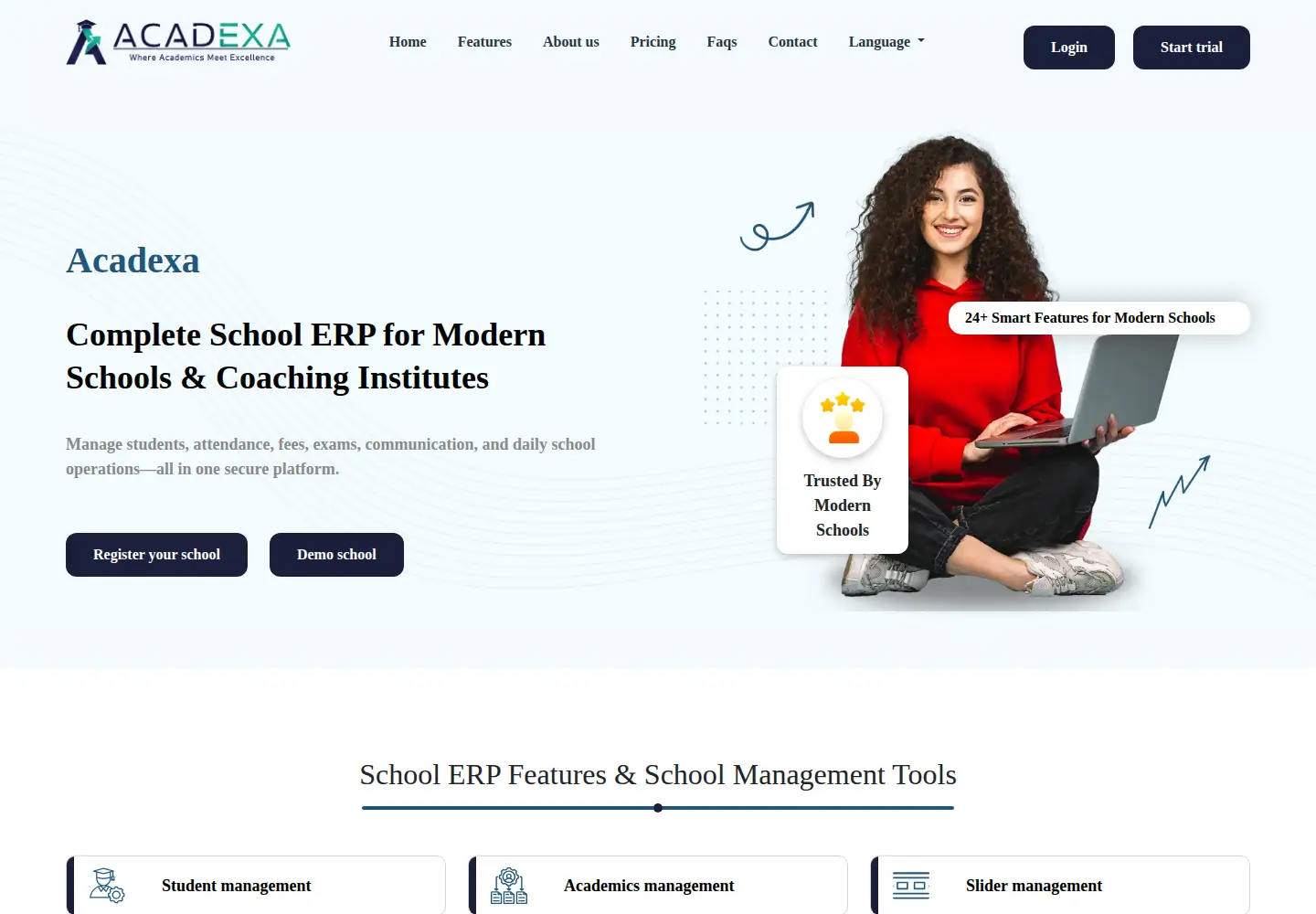 Captured homepage of acadexa.in in the current scan